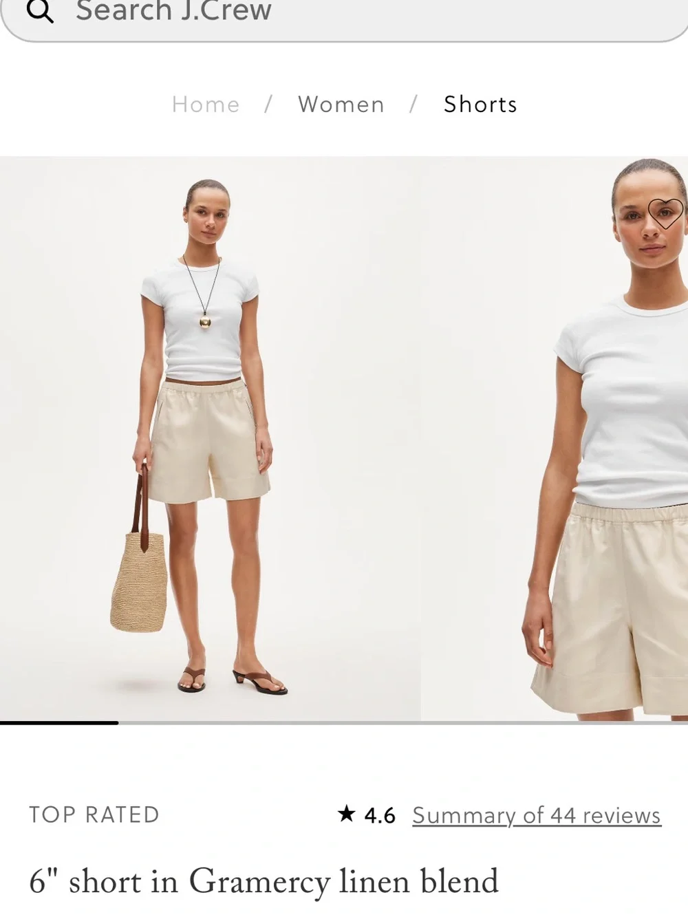 J. Crew Linen-Blend Relaxed Shorts in Natural Cream